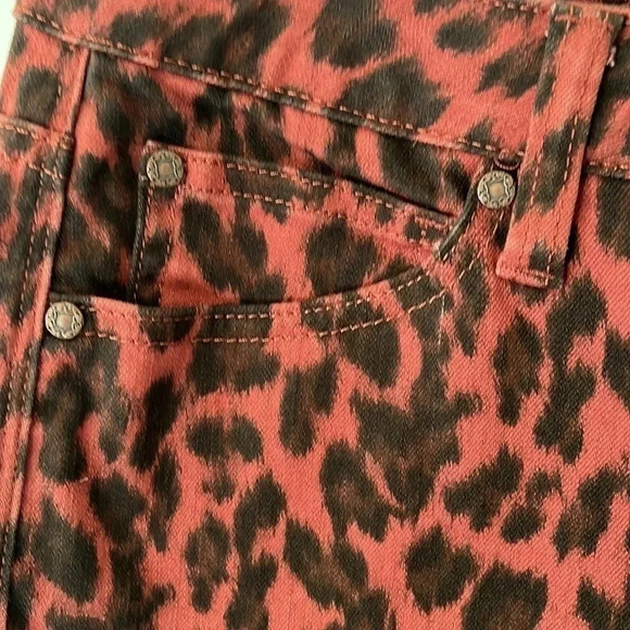 Leopard Print Long Pants Straight Leg Womens 10 Stretch Mob Wife Unique - Picture 7 of 17